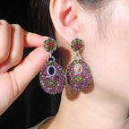 Hollow Teardrop Cubic Zirconia Earrings E7472