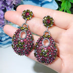 Hollow Teardrop Cubic Zirconia Earrings E7472