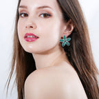 FlowerCubic Zirconia Stud Earrings E7474