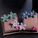 FlowerCubic Zirconia Stud Earrings E7474