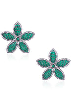 FlowerCubic Zirconia Stud Earrings E7474