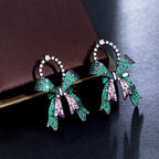 Bow Cubic Zirconia Chain Earrings E7475