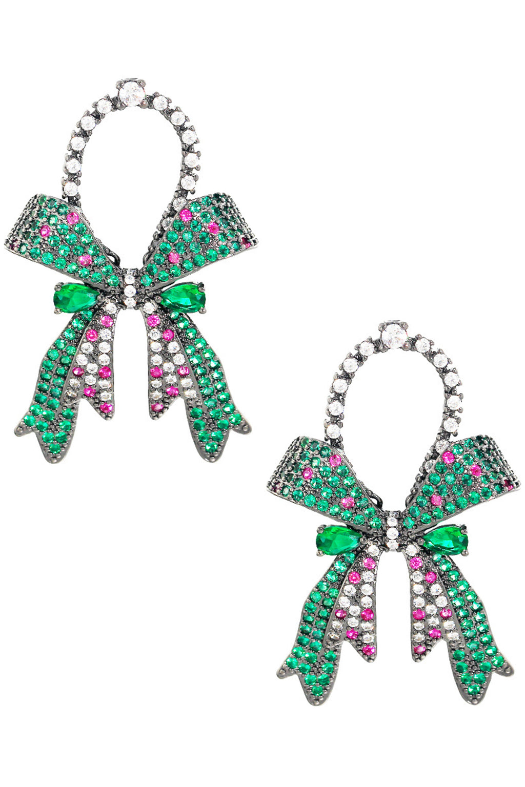 Bow Cubic Zirconia Chain Earrings E7475
