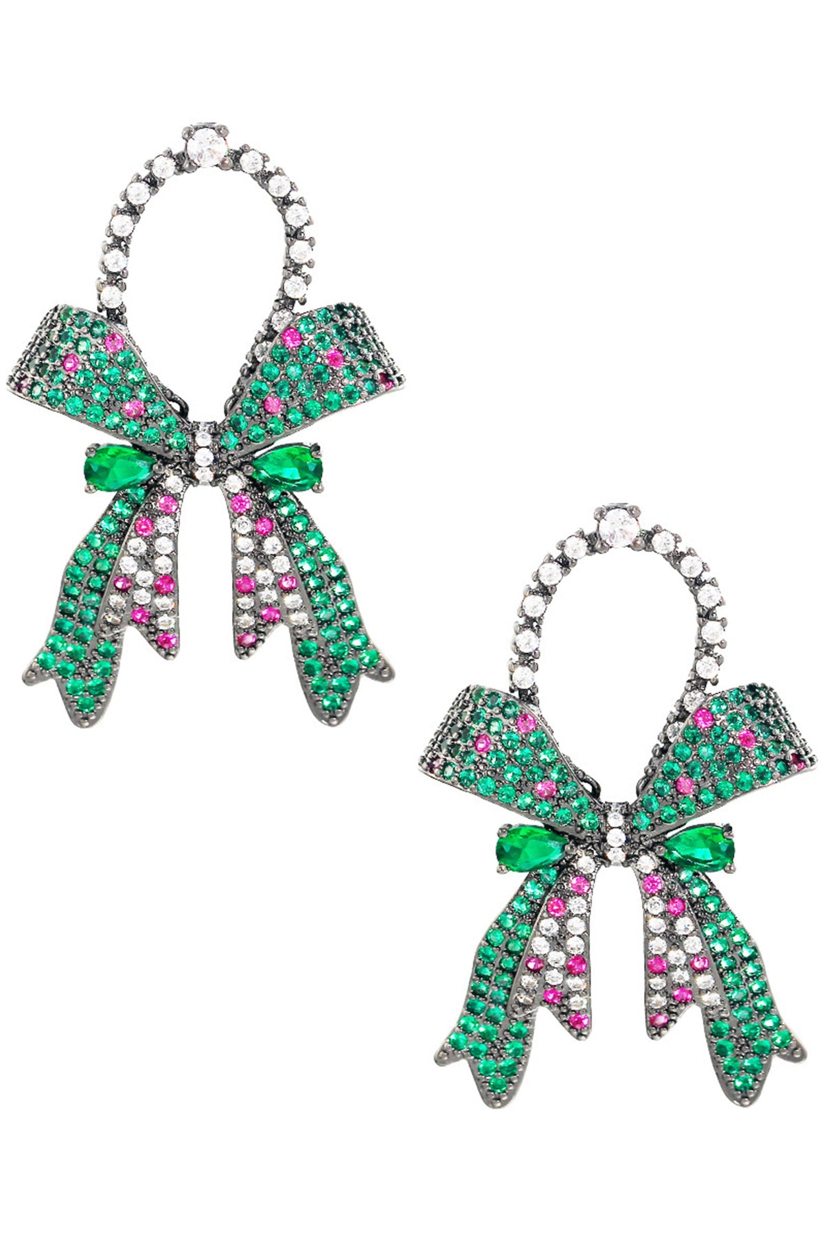 Bow Cubic Zirconia Chain Earrings E7475