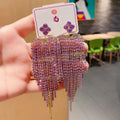 Floral Tassel Cubic Zirconia Earrings E7480