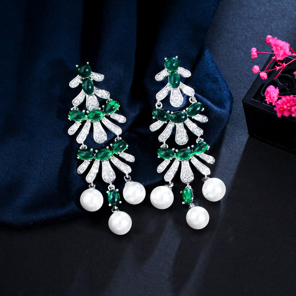 Tassel Cubic Zirconia Earrings E7503