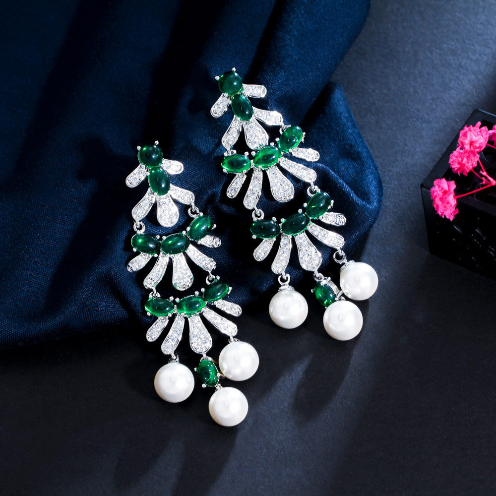 Tassel Cubic Zirconia Earrings E7503