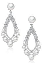 Teardrop Cubic Zirconia Pearl Earrings E7504
