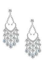 Heart Tassel Cubic Zirconia Hoop Earrings E7505