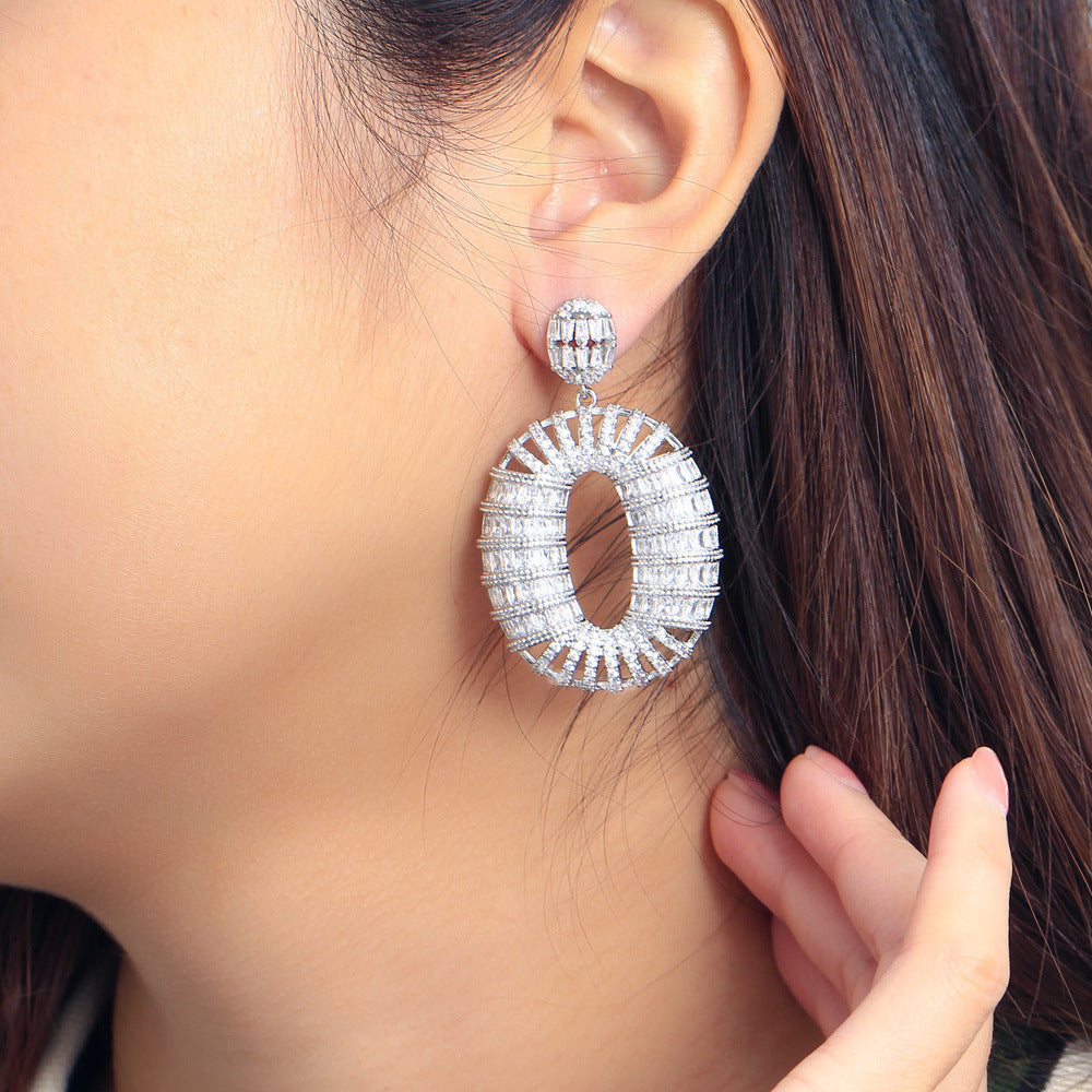 Oval Cubic Zirconia Earrings E7506