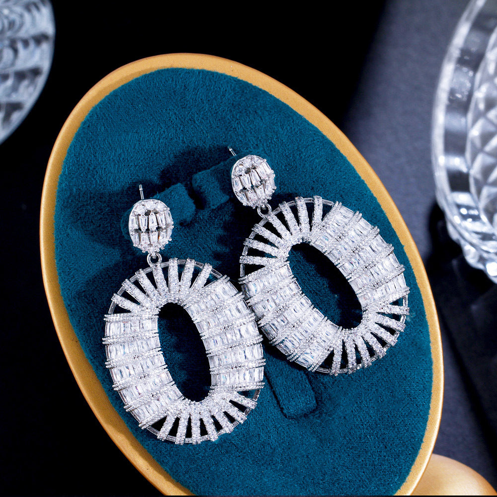 Oval Cubic Zirconia Earrings E7506