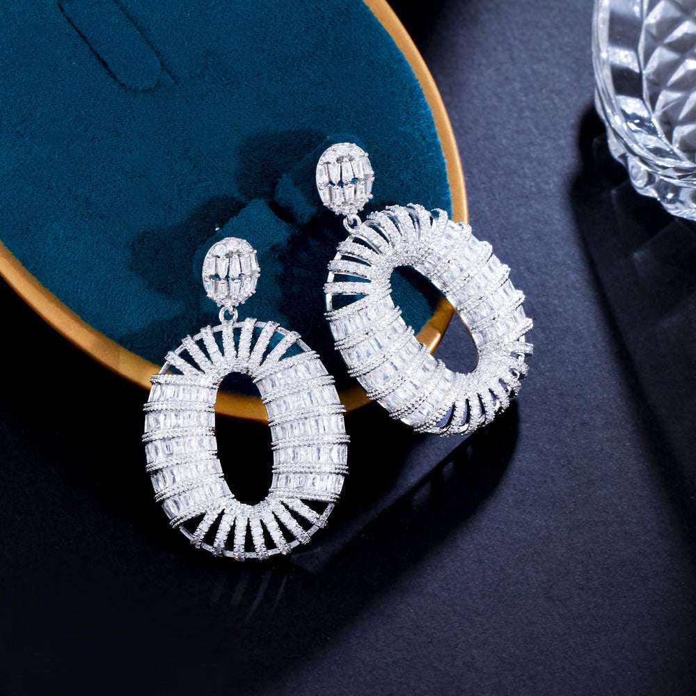 Oval Cubic Zirconia Earrings E7506