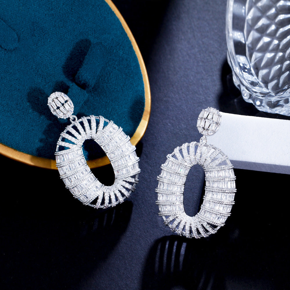 Oval Cubic Zirconia Earrings E7506