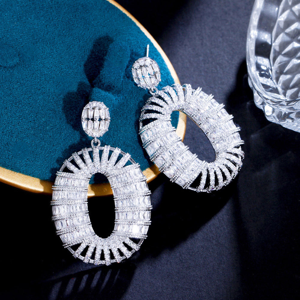 Oval Cubic Zirconia Earrings E7506