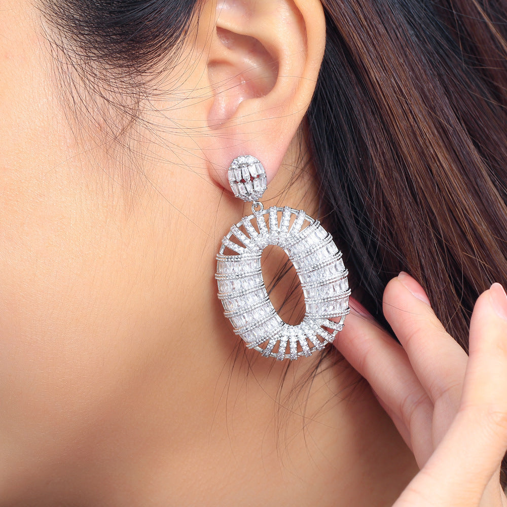 Oval Cubic Zirconia Earrings E7506