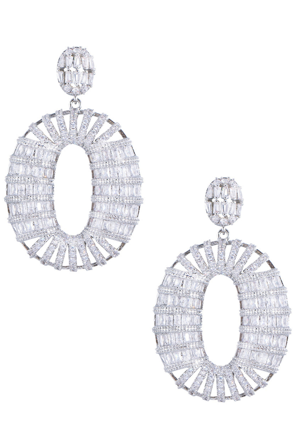 Oval Cubic Zirconia Earrings E7506