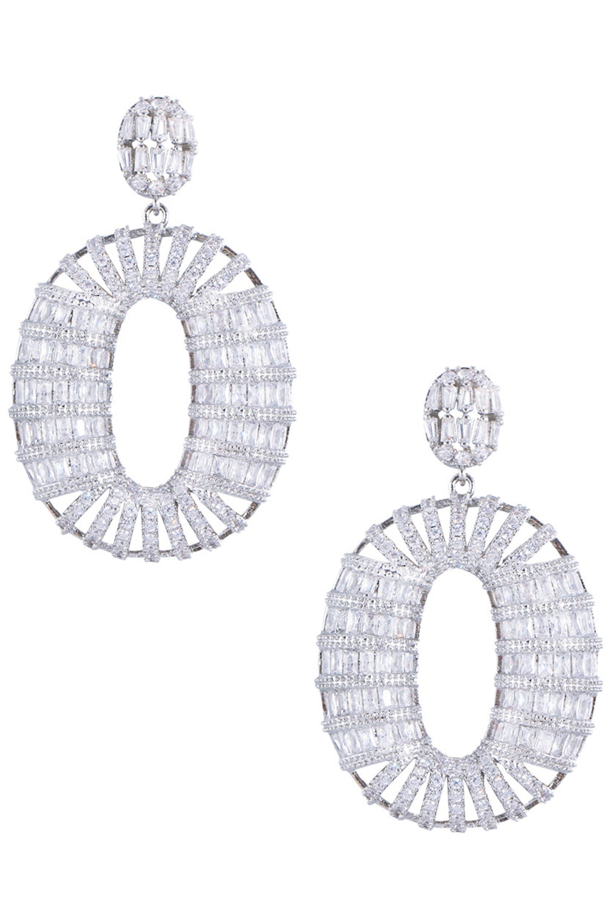 Oval Cubic Zirconia Earrings E7506