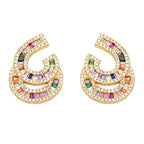 Doublelayer C Cubic Zirconia Earrings E7508