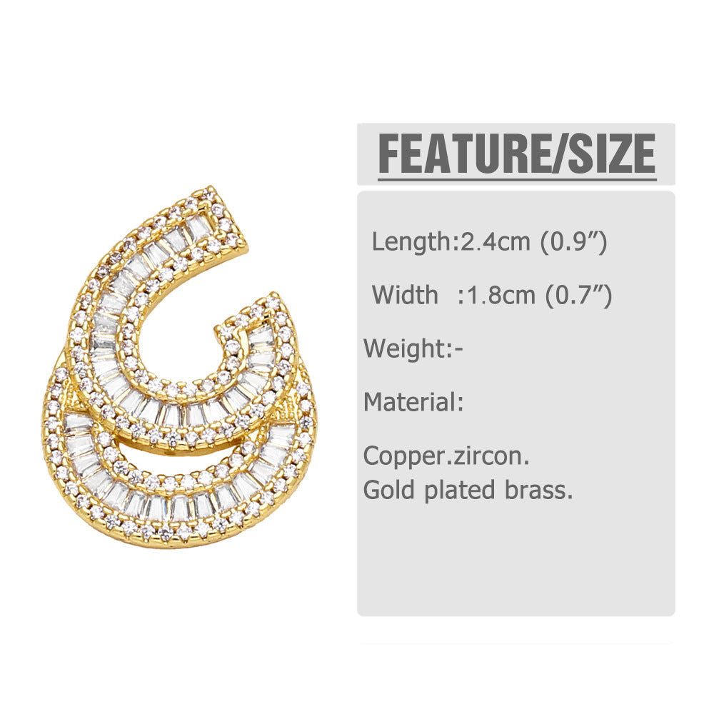 Doublelayer C Cubic Zirconia Earrings E7508