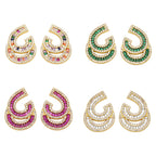 Doublelayer C Cubic Zirconia Earrings E7508