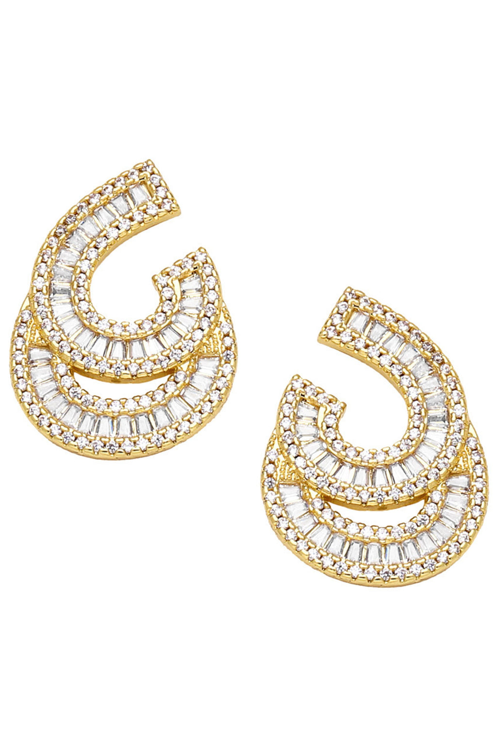 Doublelayer C Cubic Zirconia Earrings E7508