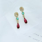 Oval Teardrop Chains Cubic Zirconia Earrings E7511
