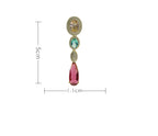 Oval Teardrop Chains Cubic Zirconia Earrings E7511