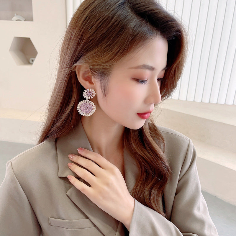 Circle Cubic Zirconia Earrings E7512