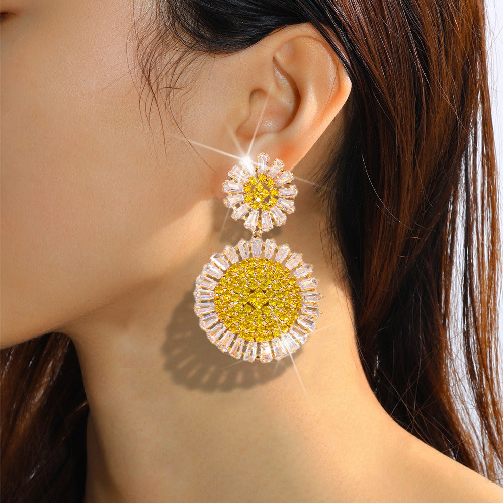 Circle Cubic Zirconia Earrings E7512