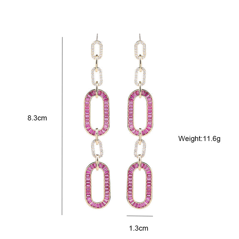 Oval Hoop Cubic Zirconia Earrings E7513