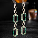 Oval Hoop Cubic Zirconia Earrings E7513