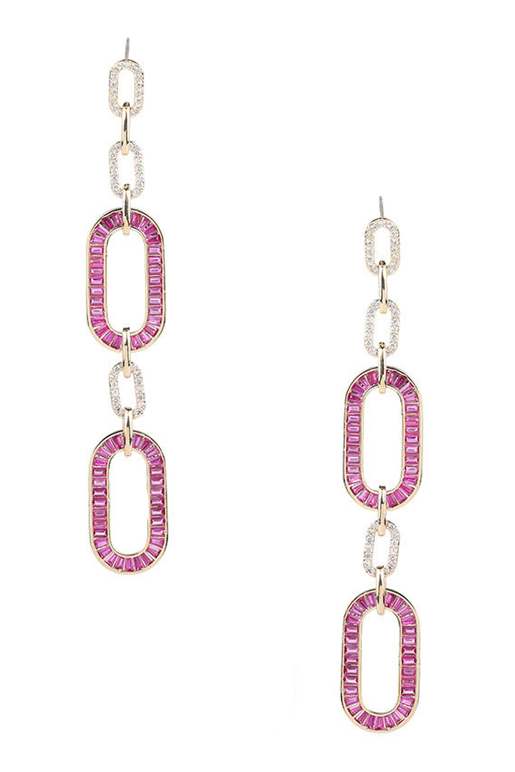 Oval Hoop Cubic Zirconia Earrings E7513