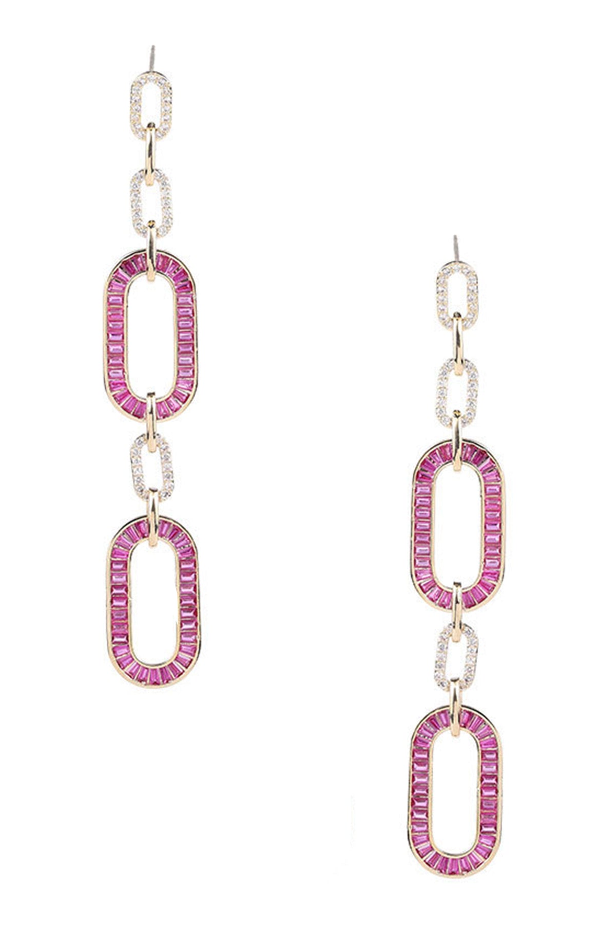 Oval Hoop Cubic Zirconia Earrings E7513