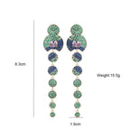 Geometry Circle Tassel Cubic Zirconia Earrings E7514