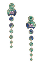 Geometry Circle Tassel Cubic Zirconia Earrings E7514