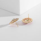 Floral Cubic Zirconia Stud Earrings E7516