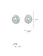 Floral Cubic Zirconia Stud Earrings E7516