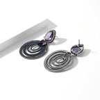 Geometry Oval Cubic Zirconia Earrings E7519