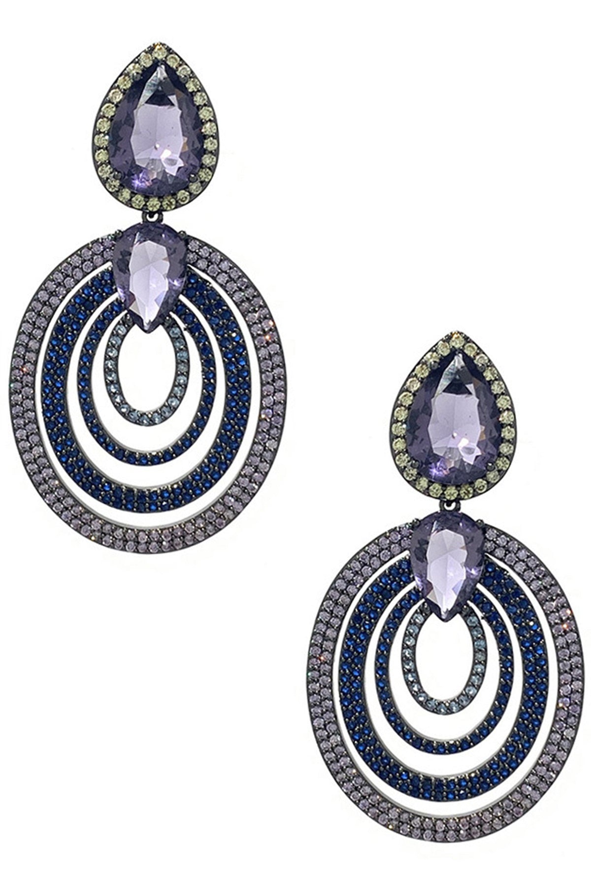 Geometry Oval Cubic Zirconia Earrings E7519