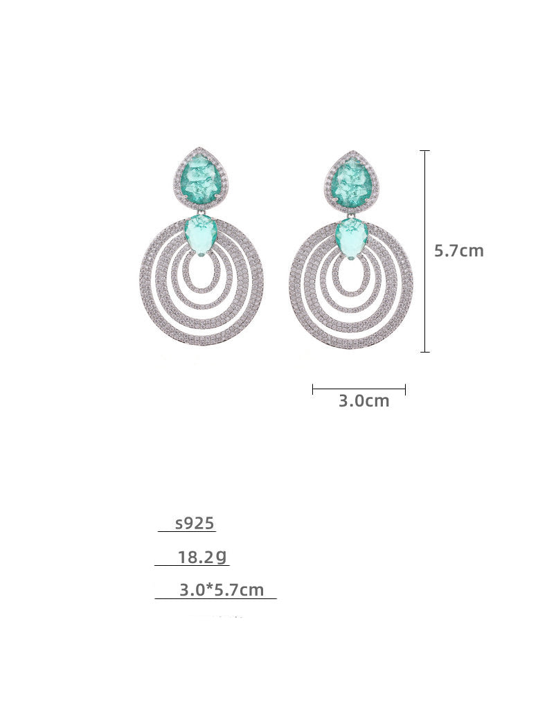 Geometry Oval Cubic Zirconia Earrings E7519