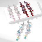 Butterfly Tassel Cubic Zirconia Earrings E7520