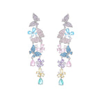 Butterfly Tassel Cubic Zirconia Earrings E7520