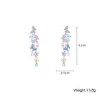 Butterfly Tassel Cubic Zirconia Earrings E7520