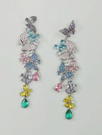Butterfly Tassel Cubic Zirconia Earrings E7520