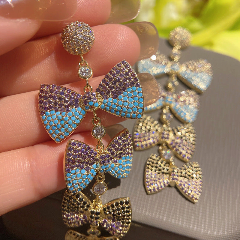 ButterflyTassel Cubic Zirconia Earrings E7522