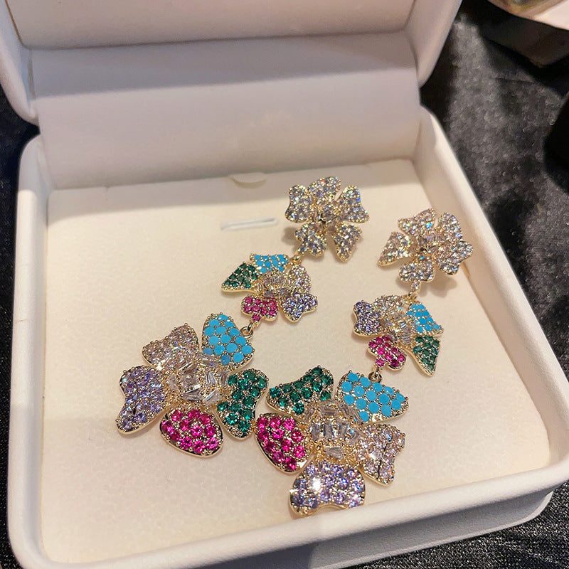 Floral Chains Cubic Zirconia Earrings E7525
