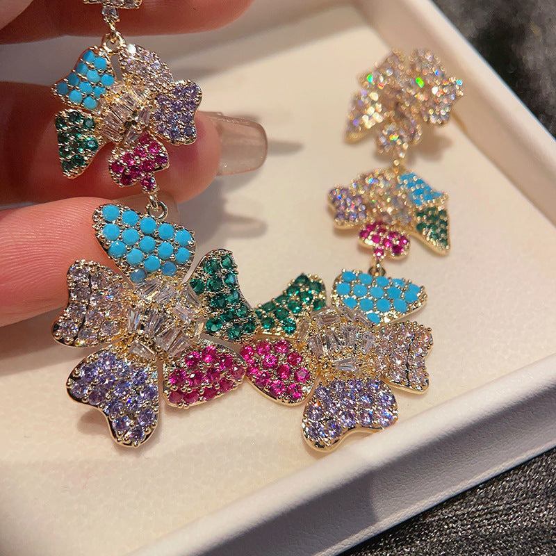 Floral Chains Cubic Zirconia Earrings E7525