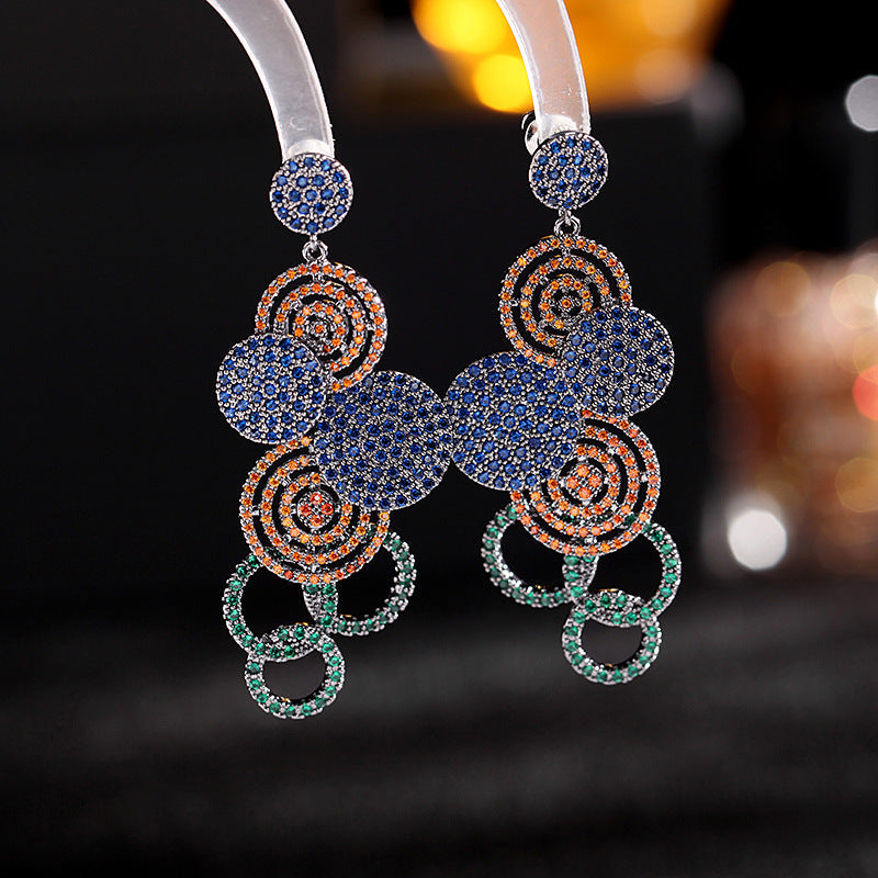 Geometric Circle Cubic Zirconia Earrings E7530