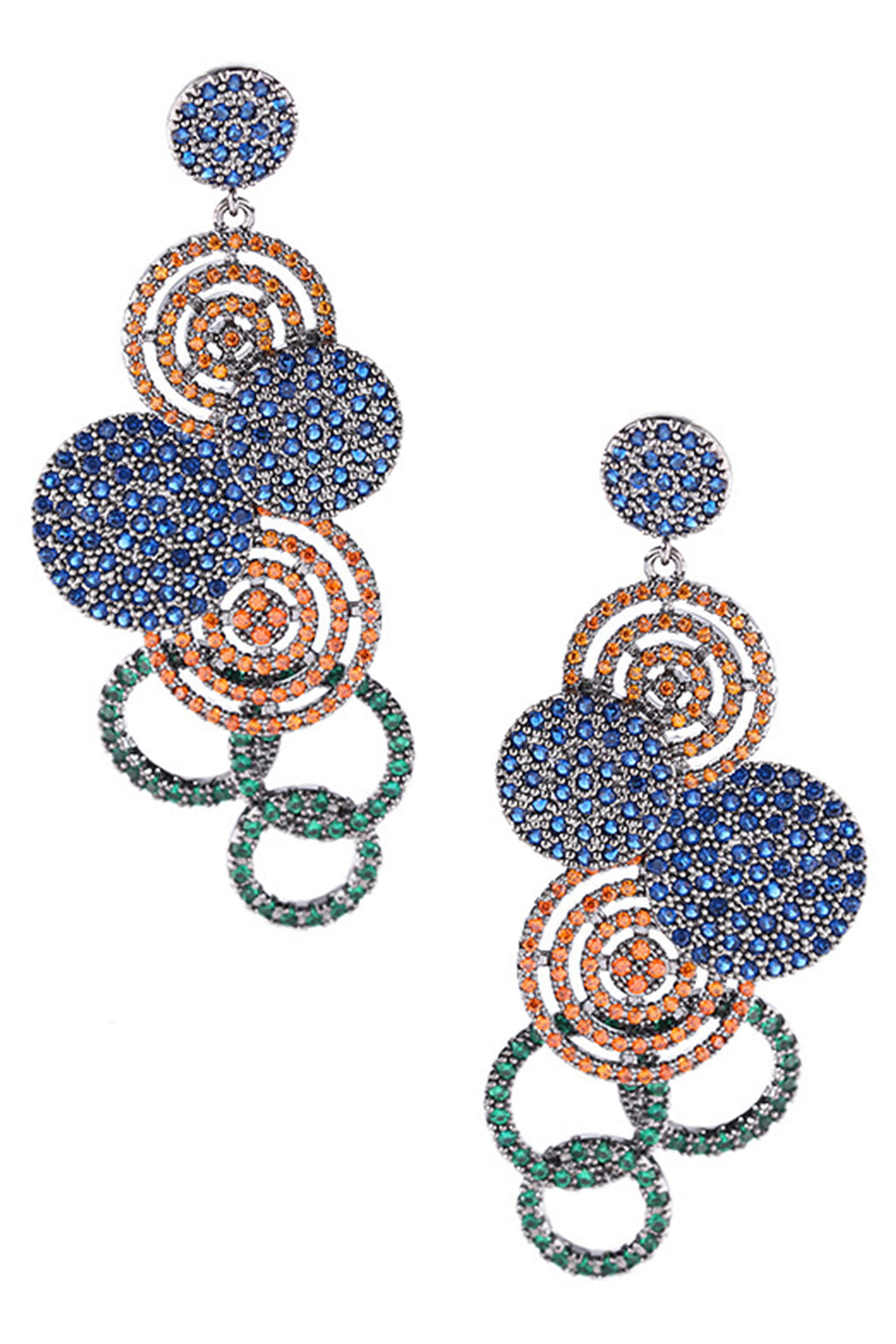 Geometric Circle Cubic Zirconia Earrings E7530
