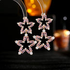 Doublelayer Star Cubic Zirconia Earrings E7531